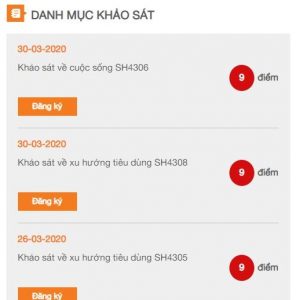 Một danh mục khảo sát trên Vinaresearch - top trang khảo sát kiếm tiền nhiều nhất