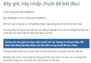Thông báo gửi email xác thực
