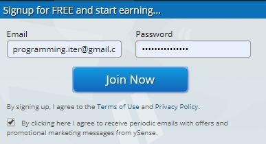 Điền email và mật khẩu đăng ký - top trang khảo sát kiếm tiền nhiều nhất