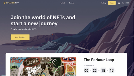 Hình 2 Giao diện Binance NFT Marketplace là gì