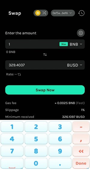 Chức năng Swap dùng để chuyển đổi giữa các đồng coin