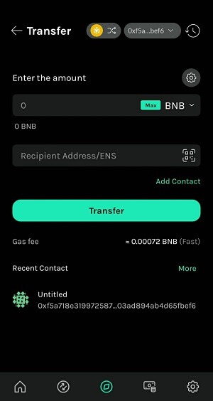 Chức năng Transfer dùng để rút coin đi về các ví khác