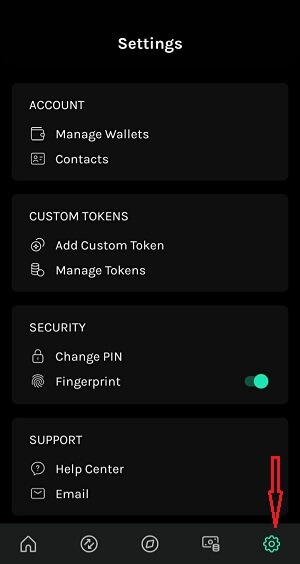 Mục Setting để thiết lập Krystal App
