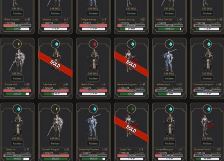 Hình 13: rao bán nhân vật trên CryptoBlades