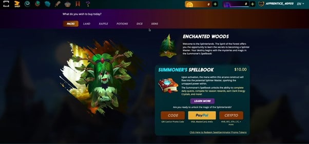 Hình 17: splinterland chọn nhân vật.