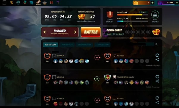 Hình 19: splinterlands giao diện đấu trường