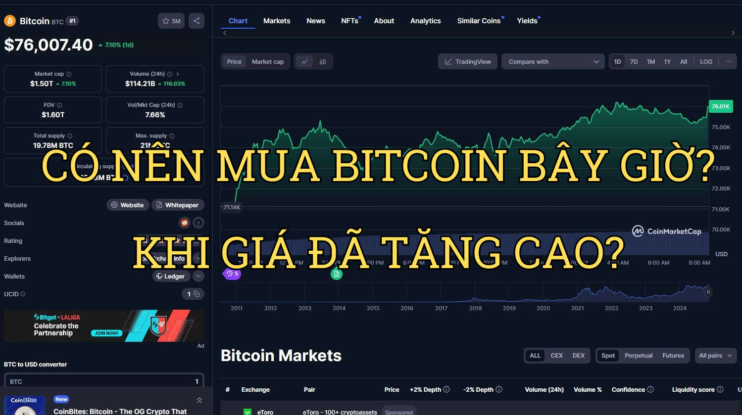 “BITCOIN GIỜ GIÁ ĐÃ CAO, CÓ NÊN MUA BÂY GIỜ?”