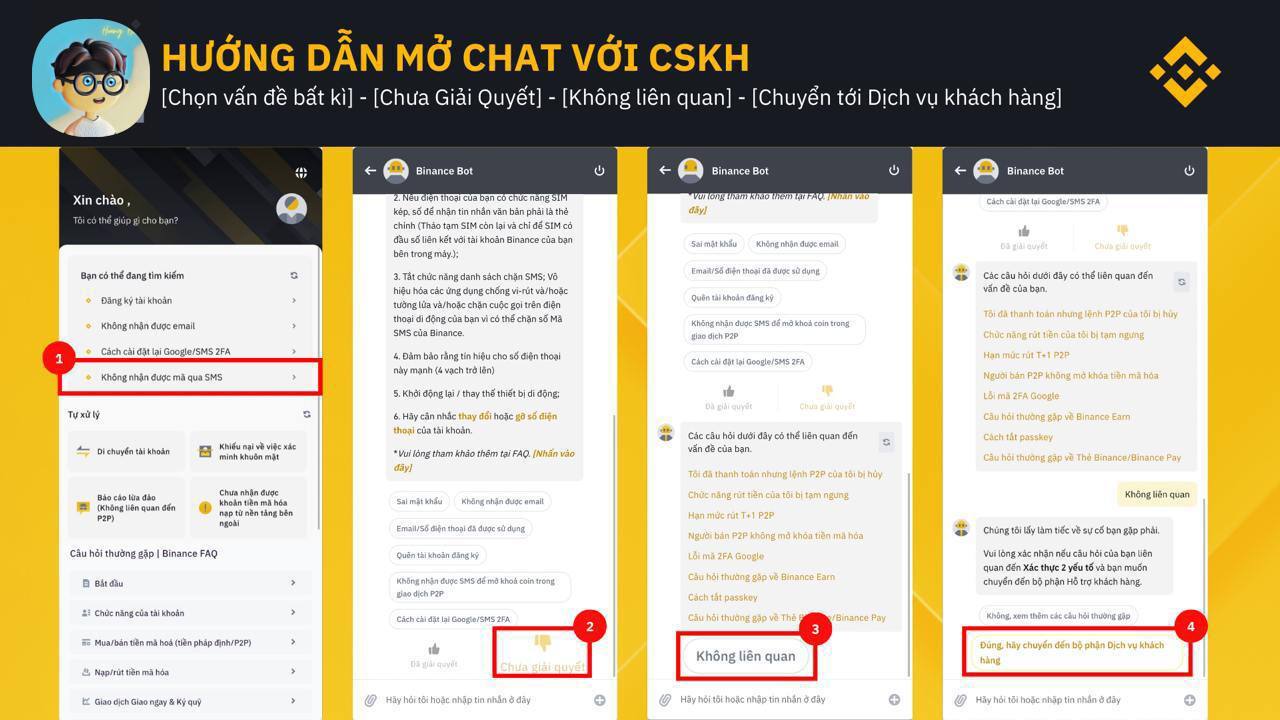 Quy trinh liên hệ hỗ trợ trực tiếp sàn Binance
